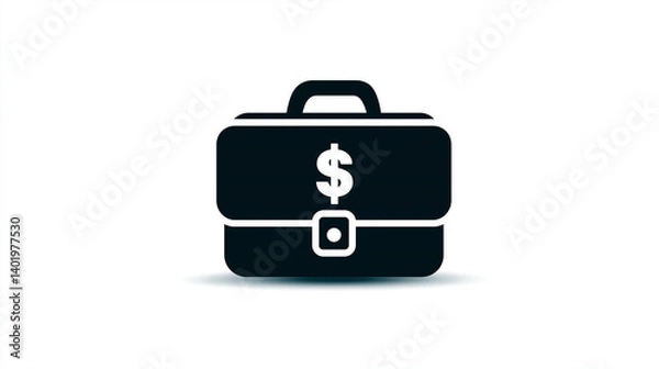 Fototapeta 
Vector icon of a briefcase with a dollar sign isolated on white background for business and finance concepts