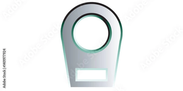 Fototapeta Realistic Silver Zip Puller Vector Illustration.	