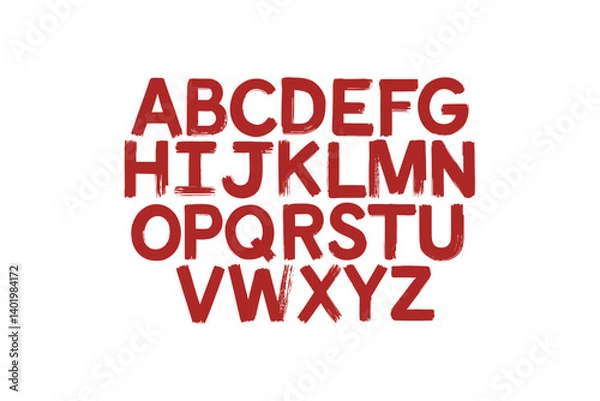 Obraz CrimsonBrush - Distressed Brush Font Vector