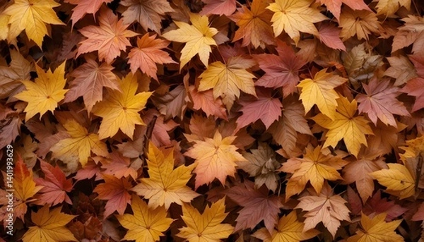 Fototapeta Autumn Leaf Symphony: A Burst of Seasonal Colors