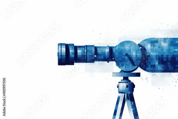 Obraz Isolated spyglass on a white background   a classic tool for exploring distant horizons
