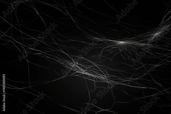Obraz Stunning black background featuring a delicate white web design for striking visual appeal