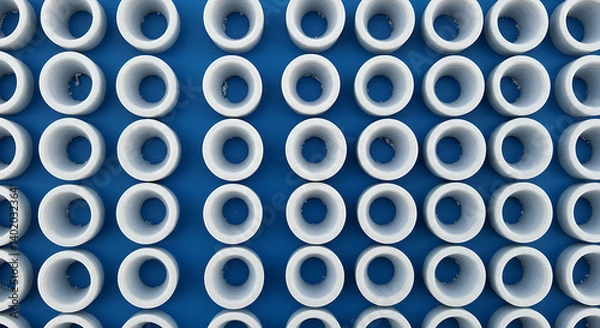 Obraz Azure Matrix of Cylinders AI Generated