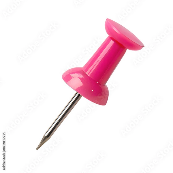 Obraz pink push pin isolated on transparent background