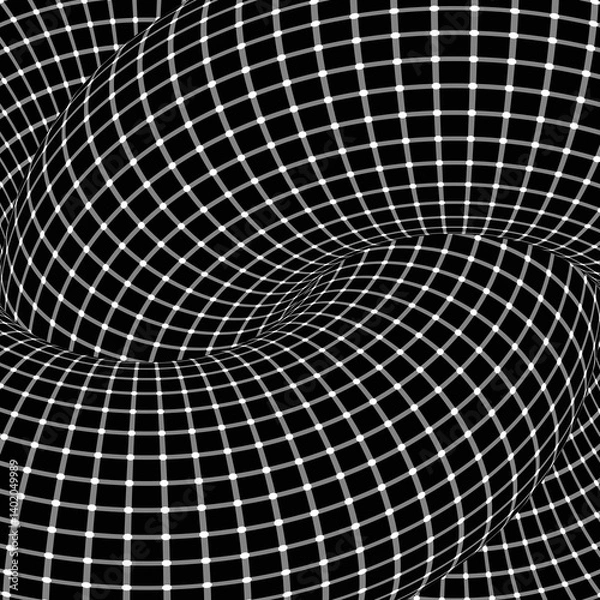 Fototapeta Optical Illusion. White Circles Flash on Black Squares and Change Color.