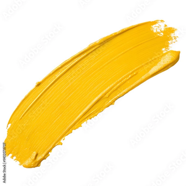 Obraz yellow paint stroke on transparent background