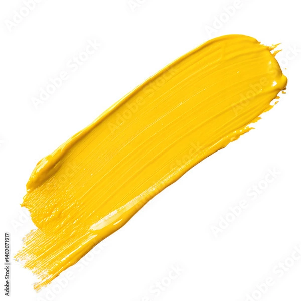 Obraz yellow paint stroke on transparent background