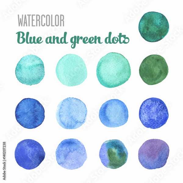 Obraz blue and green dots