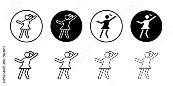 Obraz woman dancing icon Flat illustration sign