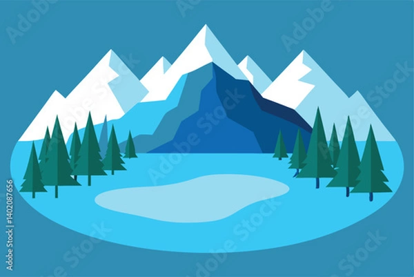 Fototapeta winter landscape with trees