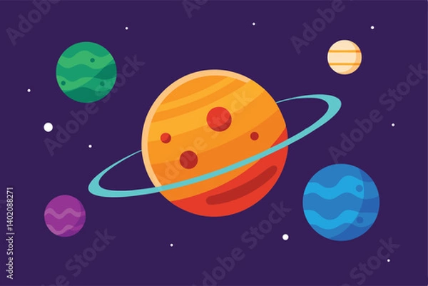 Fototapeta illustration of a rocket in the space