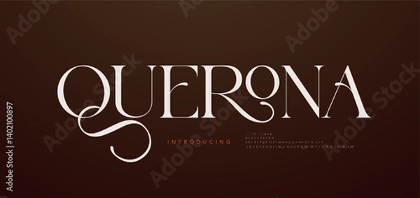 Fototapeta Elegant alphabet logo font. Classic Beautyful Modern Serif Letter Minimal Fashion. Typography decoration logotype fonts for branding, wedding, logos. vector illustration