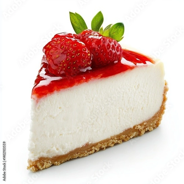 Obraz a strawberry pastry on white background