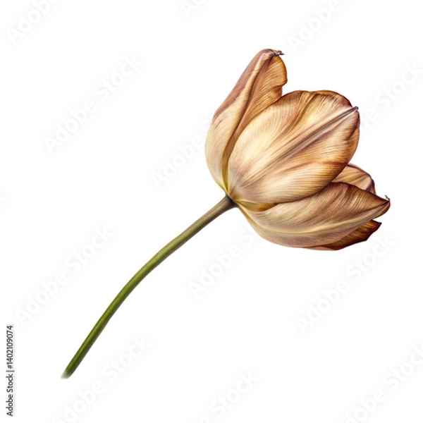 Fototapeta Single Brown Tulip on Black