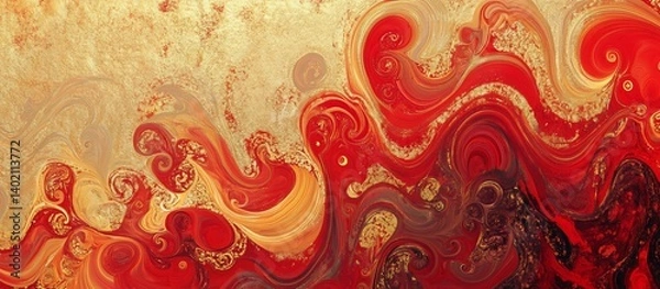 Obraz Red gold swirl abstract art background texture (1)