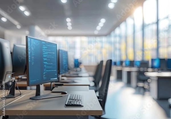 Fototapeta Modern computer lab interior