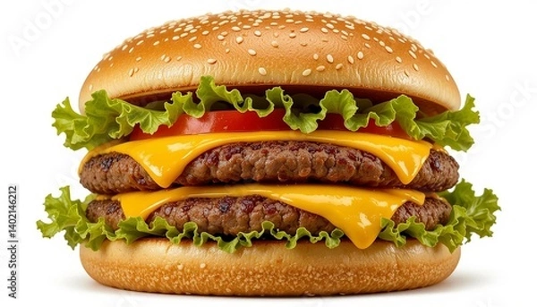 Obraz hamburger on white