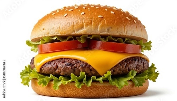 Obraz burger on a white background