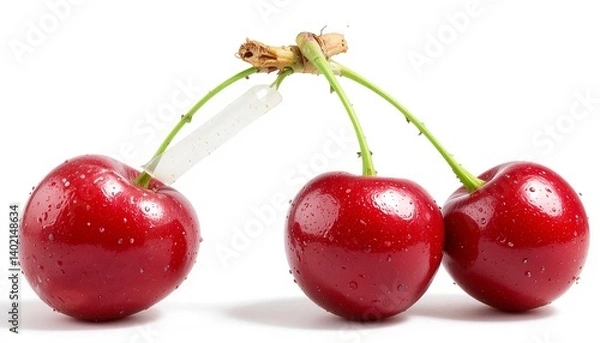 Obraz cherries on white background