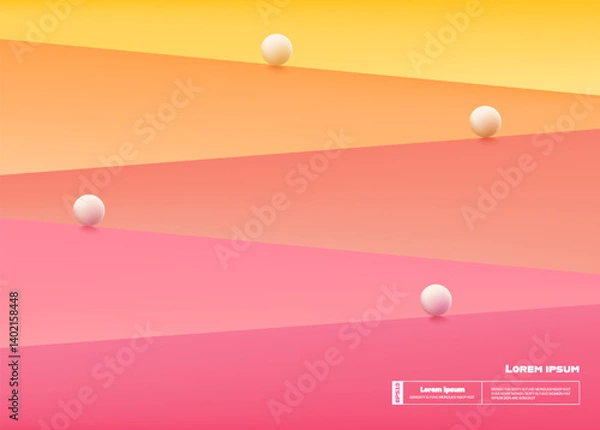 Fototapeta 3d rendering, Abstract minimal layer stage for product display present background, vector illustrator.