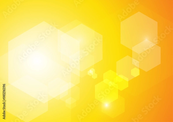 Obraz Vector : Hexagons on yellow and orange background