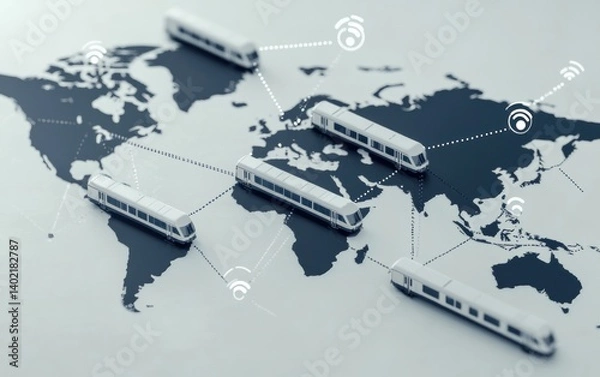 Obraz Global Wireless Train Network