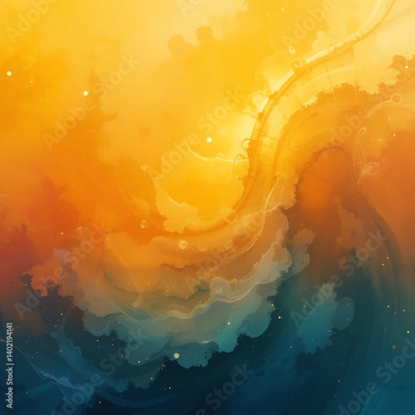 Obraz Vibrant Orange Watercolor Texture Background