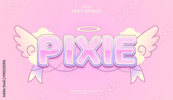 Fototapeta decorative pink pixie editable text effect design