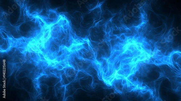 Obraz Abstract blue lightning-like patterns create a dynamic atmosphere, suitable for backgrounds or designs