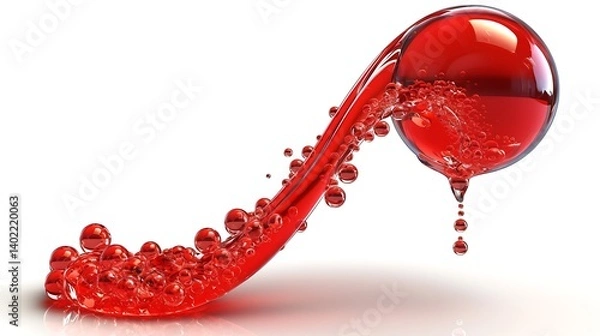 Obraz Red Liquid Flowing, Abstract