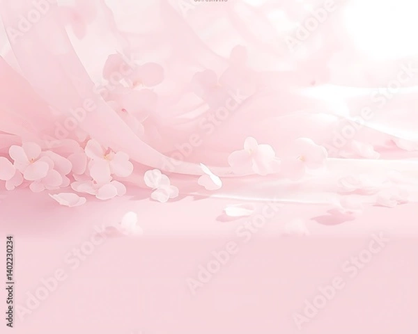 Obraz Soft Pink Flowers on Fabric