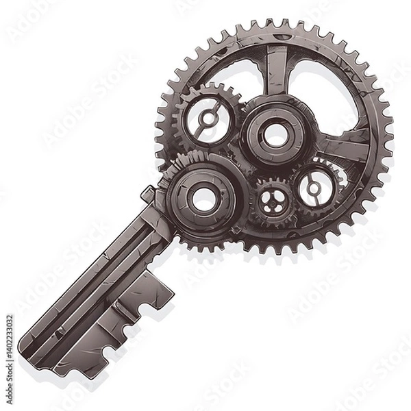 Obraz Steampunk Key Design