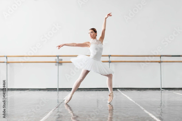 Fototapeta Beautiful female ballet dancer in class
