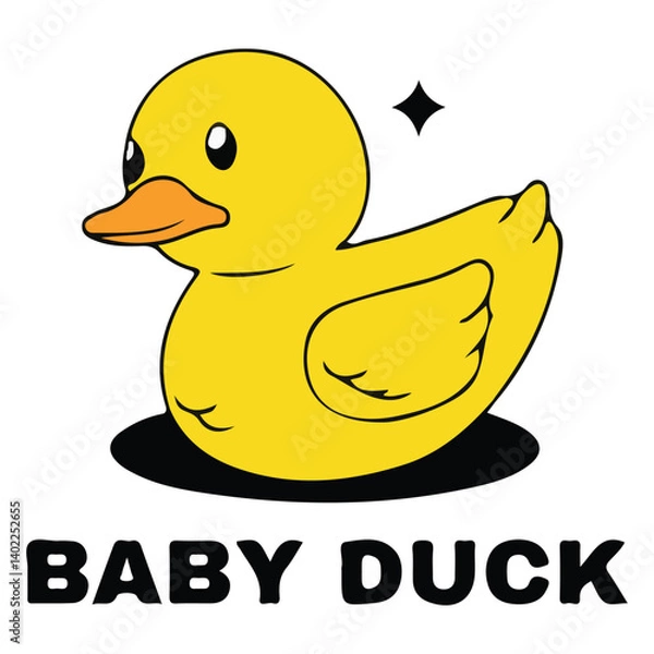 Obraz A vector cute  simple baby duck