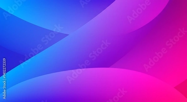 Obraz Abstract Background with Curved Shapes in Vivid Blue and Magenta Gradient