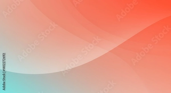 Obraz Abstract image featuring smooth, curved gradients in shades of red, orange, and light blue. The colors blend seamlessly, creating a soft, flowing appearance. 