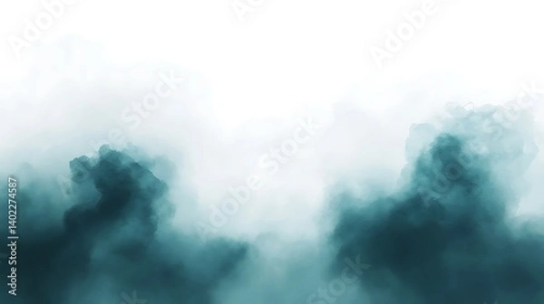 Fototapeta Ethereal fog enveloping a serene landscape, creating a mystical atmosphere in the background