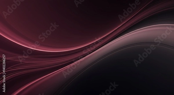 Obraz Elegant Flowing Abstract Background with Dark Pink and Burgundy Curves in Seamless Motion