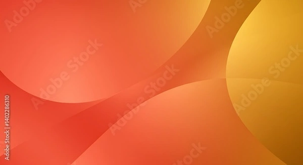 Obraz Smooth abstract background with flowing, curved shapes in warm hues of red, orange, and yellow. The gradient transitions create a fluid, organic appearance, forming an impression of continuous motion.