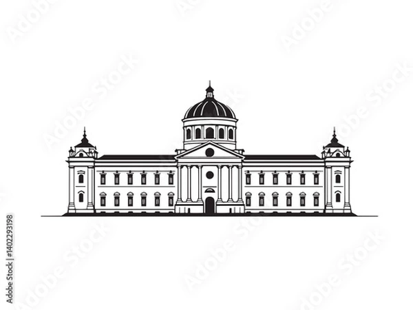 Obraz Zwinger Palace Detailed Line Drawing Set
