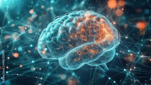 Obraz Digital background ideal for technological operations, neural networks, AI, data transmission, data encryption, digital archives, audio and visual representations, scientific research, and more illus