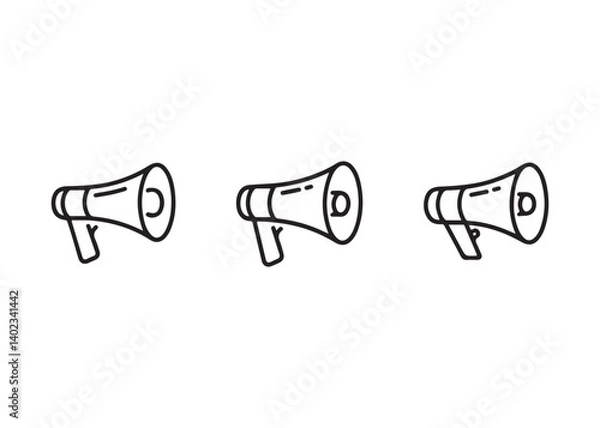 Fototapeta Seamless Pattern of Megaphones for Communication and Announcement