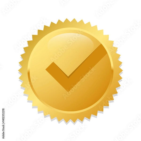 Obraz Approval check mark stamp Certified medal. Quality Badge. Vector illustration