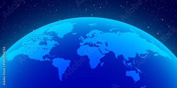 Obraz Map of the World mapped on a half sphere