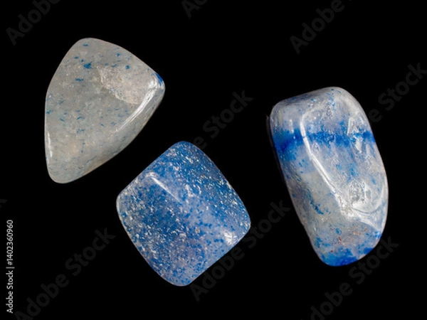 Fototapeta Blue quartz images: serene hues, subtle shimmer, unique textures. Discover this captivating variety of quartz.