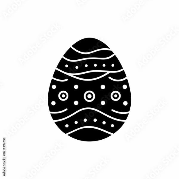 Fototapeta creative details Easter Egg Icon Vector Illustration