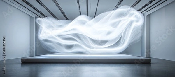 Fototapeta Abstract Light Sculpture in Modern Gallery