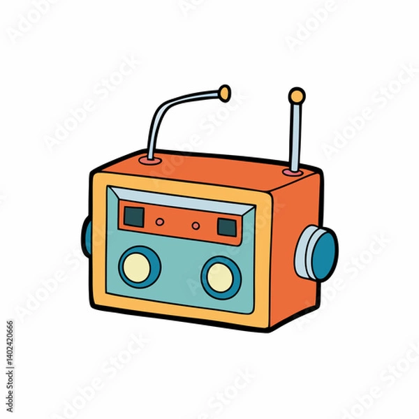 Obraz retro radio isolated on white