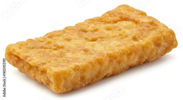 Fototapeta Crispy Fried Fish Fillet on White Background Close Up Shot