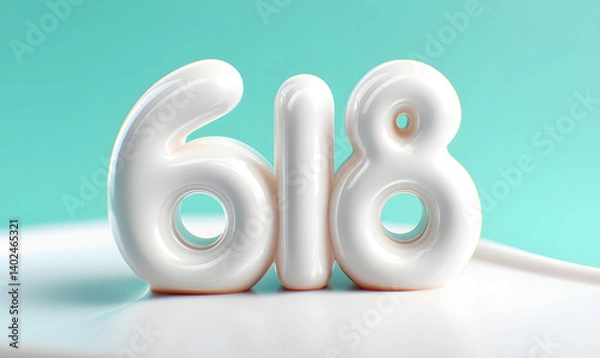 Fototapeta 3d rendering digital font big sale event countdown concept element